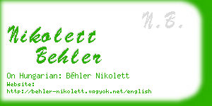 nikolett behler business card